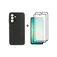 Чохол до мобільного телефона Dengos Kit Samsung Galaxy A26 Carbon + 2 pcs glass (Black) (DG-CTG2P-08)