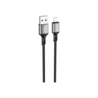 Дата кабель USB 2.0 AM to Lightning Famous silicone BX83 black BOROFONE (6974443386356)
