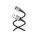 Дата кабель USB 2.0 AM to Lightning Famous silicone BX83 black BOROFONE (6974443386356)