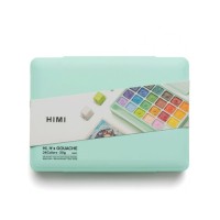 Гуашеві фарби HIMI Jelly Cup 24 кольори по 30 мл, зелений пластик.пенал (6974712453635)