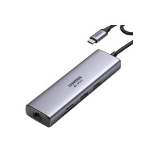 Концентратор Ugreen USB-C 7-in-1 2xUSB 3.0 + HDMI 4K60Hz + RJ45 + SD/TF + PD 100W gray (90568)