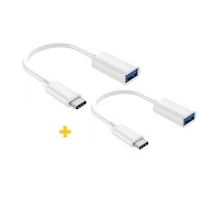 Дата кабель OTG USB 2.0 AF to USB-C 0.11m 2PCS white XoKo (XK-AC230-WH2)