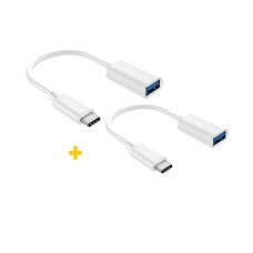 Дата кабель OTG USB 2.0 AF to USB-C 0.11m 2PCS white XoKo (XK-AC230-WH2)