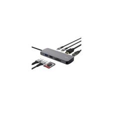 Концентратор Trust USB-C 8-in1 1xUSB-А 3.2/USB-A 2.0/2xUSB-С/HDMI/Ehernet/SD/microSD aluminium 0.15m grey (25672_TRUST)