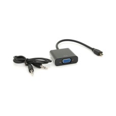 Перехідник micro HDMI M to VGA F + Audio 0.3m 4K/2K black Voltronic (YT-C-mHDMI(M)/VGA(F)+AUX)