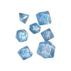 Набір кубиків для настільних ігор Q-Workshop Elvish Translucent blue Dice Set (7 шт) (SELV11)