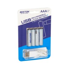 Акумулятор Beston AAA USB Type-C 400mah 1.5V Li-ion * 4 (3AC-18/AA620272)
