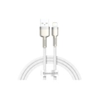 Дата кабель USB 2.0 AM to Lightning 2.0m Cafule Series Metal 2.4A White Baseus (CALJK-B02)