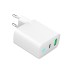 Зарядний пристрій Gembird 1xUSB-A + 1 Type-C (PD20Вт + QC3.0 18Вт) white (TA-UC-PDQC20L-W-01)