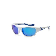 Дитячі сонцезахисні окуляри Koolsun Sport біло-блакитні 6-12 років (KS-SPWHSH006)