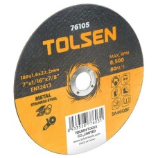Круг відрізний Tolsen відрізний по металу/нержавійці 180х1.6*22.2мм (76105)