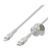 Дата кабель USB-C to Lightning 1.0m BRAIDED SILICONE white Belkin (CAA011BT1MWH)