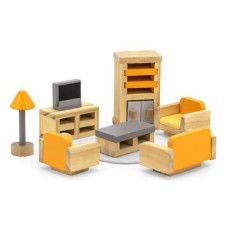Ігровий набір Viga Toys Дерев'яні меблі для ляльок PolarB Вітальня (44037)