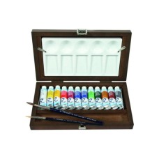 Акварельні фарби Royal Talens Van Gogh 12 кольорів 10 мл пензлі - 2шт, палітра, дерево (8712079048914)