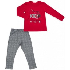 Набір дитячого одягу Breeze "ALWAYS KEEP POSITIVE ATTITUDE" (13591-134G-red)