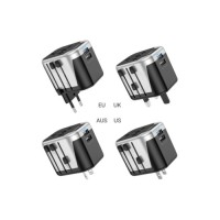 Мережевий фільтр живлення HOCO AC5 1 роз, 2 USB, 1,5м, Black/Gray (AC5ABG)