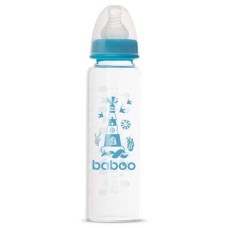 Пляшечка для годування Baboo Скляна, антиколікова, 240 мл, 3+ міс (Marine / синя) (3-119)