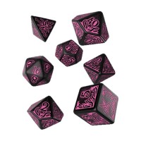 Набір кубиків для настільних ігор Q-Workshop Call of Cthulhu 7th Edition Black magenta Dice Set (SCTR3P)