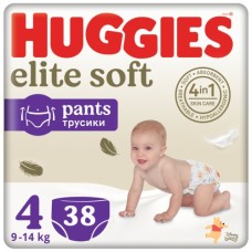 Підгузки Huggies Elite Soft 4 (9-14 кг) Mega 38 шт (5029053549323)