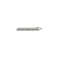 Концентратор VEGGIEG USB-C 8-in-1 USB-C + 3xUSB 3.0 + HDMI + VGA + 3.5mm + SD/TF + RJ45 0.1m silver (TC10)