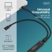 Дата кабель USB-C to 2xUSB-C 1.8m 140W black Digitus (AK-300170-018-S)