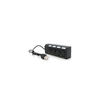 Концентратор Voltronic USB 2.0 to 4xUSB with switches black (YT-HWS4HS-B)