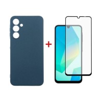 Чохол до мобільного телефона Dengos Samsung Galaxy A16 5G Carbon + glass (Blue) (DG-KM-122)