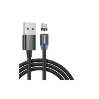 Дата кабель USB 2.0 AM to USB-C magnetic black Denmen (DN-D09T-BK)