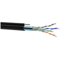Кабель мережевий OK-Net FTP 305м cat.6 зовнішній, трос 7*0,5 (F/UTP-cat.6) (КППЭт-ВП (250) 4*2*0,54)