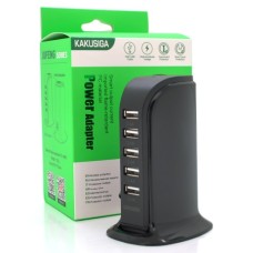 Зарядний пристрій iKAKU KSC-741 Desktop 5xUSB 5V 2.4A 12W Black (KSC-741-B)