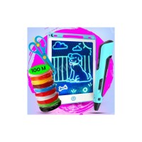 3D - ручка DKWAY з Планшетним Екраном з різнокольоровим Еко Пластиком 100 м (20 кольорів) Blue (415457580)