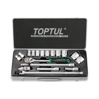 Набір інструментів Toptul з тріскачкою 1/2" 18шт. (6-гр.) (GCAD1802)