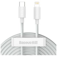 Дата кабель USB 2.0 AM to Lightning 1.5m 20W Simple WisdomKit (2PCS) white Baseus (TZCATLZJ-02)