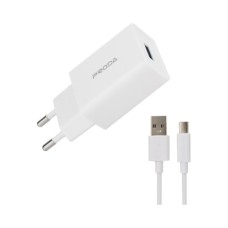 Зарядний пристрій Proda USB 2,4A + USB Type-C cable (PD-A43a-WHT)