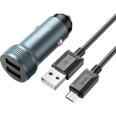 Зарядний пристрій HOCO Z49 Level 2xUSB Metal Gray (6931474795656)