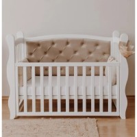 Ліжечко Angelo Габрієль, колір білий з мокко (велюр) 120х60 (12007)