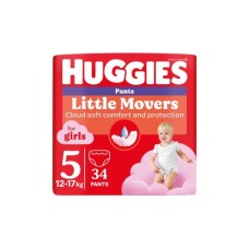 Підгузки Huggies Little Movers/Pants 5 (12-17 кг) для дівчаток 34 шт (5029053564272)