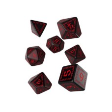 Набір кубиків для настільних ігор Q-Workshop Runic Black red Dice Set (7 шт) (SRUN06)