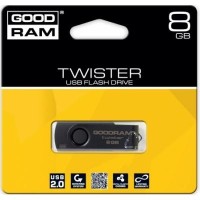 USB флеш накопичувач Goodram 8Gb Twister Black USB 2.0 (PD8GH2GRTSKKR9)