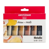 Акрилові фарби Royal Talens AMSTERDAM METALLIC, 6*20 мл (8712079451110)