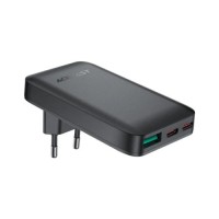 Зарядний пристрій Acefast 3xUSB 65W (2xUSB-C+USB-A) Gan A100 Fast Charger Ultra thin black (6974316283492)