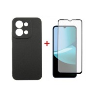 Чохол до мобільного телефона Dengos Carbon Kit for Xiaomi Redmi 15C case + glass Black (DG-KM-165)