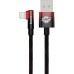 Дата кабель USB 2.0 AM to Lightning 2.0m 2.4A 90° corner black/red Baseus (CAVP000120)