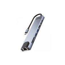 Концентратор Media-Tech USB-C 8-in-1 HDMI 4K/2xUSB-A/2xUSB-C/RJ45/SD/TF/PD 100W USB3.1 (MT5046)