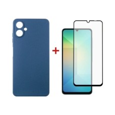 Чохол до мобільного телефона Dengos Samsung Galaxy A06 Carbon + glass (Blue) (DG-KM-114)