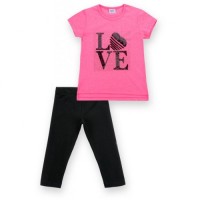 Набір дитячого одягу Breeze з написом "LOVE" із паєток (8307-116G-pink)