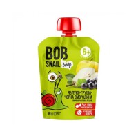 Дитяче пюре Bob Snail Равлик Боб Яблуко Груша Чорна Смородина 90 г (4820219343820)