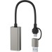Адаптер USB-C + USB A to RJ45 Ethernet 100Mbps XO (HUB018.black)