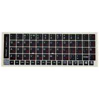 Наклейка на клавіатуру BestKey непрозора чорна, 68, червоний (BK13RED/025)