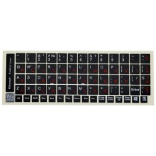 Наклейка на клавіатуру BestKey непрозора чорна, 68, червоний (BK13RED/025)